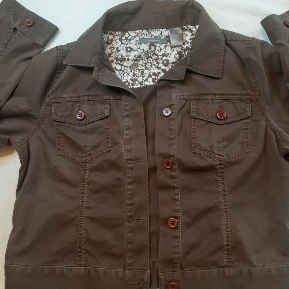 Liz Claiborne brown jacket 100% cotton size small